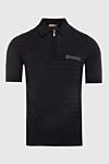 Zilli Cotton, silk and crocodile leather polo black for men - Crocodile skin inserts, textured pattern. Chest pocket. 60% silk, 40% cotton, crocodile skin. Closure: Zipper. Country of manufacture: Italy. Care: specialized cleaning - photo 1