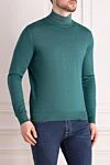 Zilli Men's cashmere and silk golf green - High neck. 70% cashmere, 30% silk. Country of manufacture: Italy. Care: specialized cleaning - photo 3