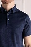 Zilli Cotton polo blue for men - 100% cotton. Buttons. Country of manufacture: Italy. Care: specialized cleaning - photo 5