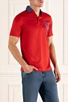 Zilli Cotton polo red for men - Textured collar, print and buttons. 100% cotton. Buttons. Country of manufacture: Italy. Care: specialized cleaning - photo 3