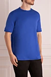 Zilli Blue cotton T-shirt for men - 100% cotton. Country of manufacture: Italy. Care: specialized cleaning - photo 3