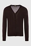 Zilli Men's cardigan made of cashmere and silk, brown - 70% cashmere, 30% silk. Closure: buttons. Country of manufacture: Italy. Care: specialized cleaning - photo 1