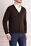 Zilli Men's cardigan made of cashmere and silk, brown - 70% cashmere, 30% silk. Closure: buttons. Country of manufacture: Italy. Care: specialized cleaning - photo 3