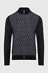 Zilli Men's cardigan made of cashmere and silk, gray - Fantasy pattern. 60% cashmere, 40% silk. Closure: Zipper. Country of manufacture: Italy. Care: specialized cleaning - photo 1