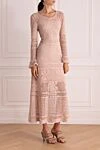 D.Exterior Pink cotton and polyamide dress for women - lace. 80% cotton, 20% polyamide. Country of manufacture: Italy. Care: specialized cleaning - photo 3