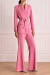 D.Exterior Women's pink polyester and elastane trouser suit - 90% polyester, 10% elastane. buttons, belt. two side pockets. Country of manufacture: Italy. Care: specialized cleaning - photo 3