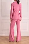 Women's pink polyester and elastane trouser suit D.Exterior - 90% polyester, 10% elastane. buttons, belt. two side pockets. Country of manufacture: Italy. Care: specialized cleaning - photo 4