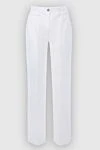 Forte dei Marmi Couture Women's classic-cut pants white - two side pockets, two back pockets. linen, cotton. zipper, button. Country of manufacture: Italy. Care: specialized cleaning - photo 1