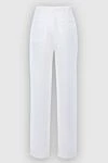 Women's classic-cut pants white Forte dei Marmi Couture - two side pockets, two back pockets. linen, cotton. zipper, button. Country of manufacture: Italy. Care: specialized cleaning - photo 6