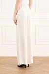 Women's white silk trousers Valentino - 94% silk, 6% elastane. Country of manufacture: Italy. Care: specialized cleaning - photo 4