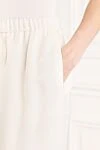 Valentino Women's white silk trousers - 94% silk, 6% elastane. Country of manufacture: Italy. Care: specialized cleaning - photo 5