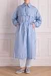 Blue polyamide raincoat for women Prada - 100% polyamide. buttons, belt. two side pockets. Country of manufacture: Italy. Care: specialized cleaning - photo 2