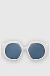 Dior Women's white round sunglasses with logo on the arms - Frame color: white. blue. logo on the bracket. plastic. Country of manufacture: Italy. Care: specialized cleaning - photo 1