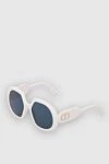 Dior Women's white round sunglasses with logo on the arms - Frame color: white. blue. logo on the bracket. plastic. Country of manufacture: Italy. Care: specialized cleaning - photo 3