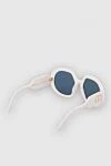 Women's white round sunglasses with logo on the arms Dior - Frame color: white. blue. logo on the bracket. plastic. Country of manufacture: Italy. Care: specialized cleaning - photo 4