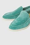 Loro Piana Green nubuck loafers for men - contrasting white sole. 100% nubuck. Country of manufacture: Italy. Care: specialized cleaning - photo 5