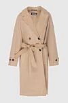 Peserico Polyester coat for women beige - 100% polyester. buttons, belt. two side pockets. Country of manufacture: Italy. Care: specialized cleaning - photo 1