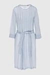 Peserico Blue cotton dress for women - Fastener: belt. striped pattern. 100% cotton. Country of manufacture: Italy. Care: specialized cleaning - photo 1