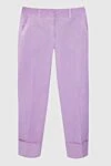 Peserico Women's purple pants with tie cuffs - turns. four pockets. 97% cotton, 3% elastane. zipper, button. Country of manufacture: Italy. Care: specialized cleaning - photo 1