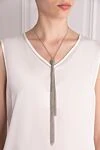 Necklace gray for women Peserico - tassel. jewelry metal. Length: 52 cm.. Country of manufacture: Italy. Care: specialized cleaning - photo 2