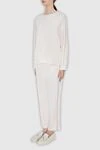 Peserico Walking suit made of cotton and elastane white for women - contrasting stripes. 94% cotton, 6% elastane. two side pockets. Country of manufacture: Italy. Care: specialized cleaning - photo 3