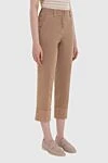 Peserico Women's beige pants with cuffs - turns. four pockets. 98% cotton, 2% elastane. zipper, button. Country of manufacture: Italy. Care: specialized cleaning - photo 3