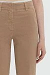 Peserico Women's beige pants with cuffs - turns. four pockets. 98% cotton, 2% elastane. zipper, button. Country of manufacture: Italy. Care: specialized cleaning - photo 5