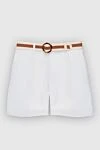 Zimmermann White cotton shorts for women - contrasting belt. four pockets. 100% cotton. zipper, belt. Country of manufacture: Italy. Care: specialized cleaning - photo 1