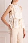 Zimmermann Women's top beige - 89% cotton, 7% polyamide, 4% silk. Country of manufacture: Italy. Care: specialized cleaning - photo 3