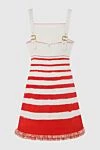 Zimmermann Red cotton dress for women - buckles, buttons. Contrast stripes, contrast top, gold-plated metal elements, fringe. 100% cotton. Country of manufacture: Italy. Care: specialized cleaning - photo 7