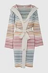 Zimmermann Pink cotton cardigan for women - Fastener: belt. stitched hood, contrasting striped pattern. 100% cotton. Country of manufacture: Italy. Care: specialized cleaning - photo 1