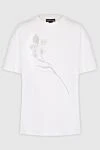 David Koma T-shirt made of polyamide and elastane white for women - Decoration: crystal flower on the front. 74% polyamide, 26% elastane. Country of manufacture: Italy. Care: specialized cleaning - photo 1