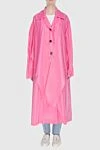 Pink polyester raincoat for women. Erika Cavallini - 100% polyester. buttons, belt. two side pockets. Country of manufacture: Italy. Care: specialized cleaning - photo 2