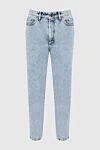 Brunello Cucinelli Blue cotton jeans for women - contrasting seams. three front pockets, two back pockets. 100% cotton. zipper, buttons. Country of manufacture: Italy. Care: specialized cleaning - photo 1
