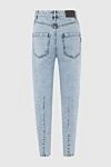 Brunello Cucinelli Blue cotton jeans for women - contrasting seams. three front pockets, two back pockets. 100% cotton. zipper, buttons. Country of manufacture: Italy. Care: specialized cleaning - photo 7