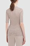 Beige jumper for women Brunello Cucinelli - textured knitwear, short sleeve. 47% polyamide, 45% linen, 8% polyester. Country of manufacture: Italy. Care: specialized cleaning - photo 4