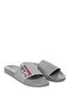 Brunello Cucinelli Gray nylon slippers for men - embossing, drawing. Material: nylon. nylon. Country of manufacture: Italy. Care: specialized cleaning - photo 3