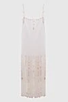 Zimmermann White linen dress for women - hidden zipper. long fringe on the skirt, sewn shells. 100% linen. Country of manufacture: Italy. Care: specialized cleaning - photo 1