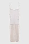 Zimmermann White linen dress for women - hidden zipper. long fringe on the skirt, sewn shells. 100% linen. Country of manufacture: Italy. Care: specialized cleaning - photo 7