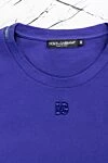 Dolce & Gabbana Purple cotton T-shirt for men - Decor: logo. Composition: 100% cotton. Country of manufacture: Italy. Care: specialized cleaning - photo 9