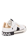 White leather snickers for men Dolce & Gabbana - logo. 100% genuine leather. lacing. height 2cm. Country of manufacture: Italy. Care: specialized cleaning - photo 4