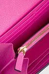 Valentino Women's wallet bright pink leather with logo - logo. 100% genuine leather. Fastener: button. Country of manufacture: Italy. Care: specialized cleaning - photo 3