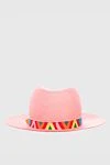 Women's cotton pink hat with multicolored ribbon Valentino - contrasting tape. 100% cotton. Country of manufacture: Italy. Care: specialized cleaning - photo 4