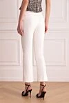 White viscose and silk pants for women Valentino - two pockets. 63% viscose, 37% silk. zipper, button. Country of manufacture: Italy. Care: specialized cleaning - photo 4