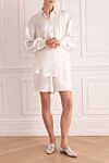 White women's suit with silk shorts Max&Moi - 100% silk. Closure: button. Country of manufacture: Italy. Care: specialized cleaning - photo 2