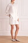 Max&Moi White women's suit with silk shorts - 100% silk. Closure: button. Country of manufacture: Italy. Care: specialized cleaning - photo 3