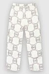 Women's pants with logo print white Max&Moi - logo pattern. 95% silk, 5% elastane. elastic belt. Country of manufacture: Italy. Care: specialized cleaning - photo 6