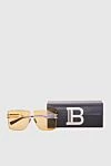 Balmain Women's yellow square large glasses - Frame color: gold, silver. yellow. titanium. Country of manufacture: Italy. Care: specialized cleaning - photo 5