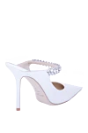 Women's white leather sandals with crystals on the clasp Jimmy Choo - Decoration: crystals on the Clasp:pointed nose. genuine leather. Country of manufacture: Italy. Care: specialized cleaning - photo 4