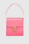 Balmain Women's leather bag pink square - logo. textile. Country of manufacture: Italy. Care: specialized cleaning - photo 1